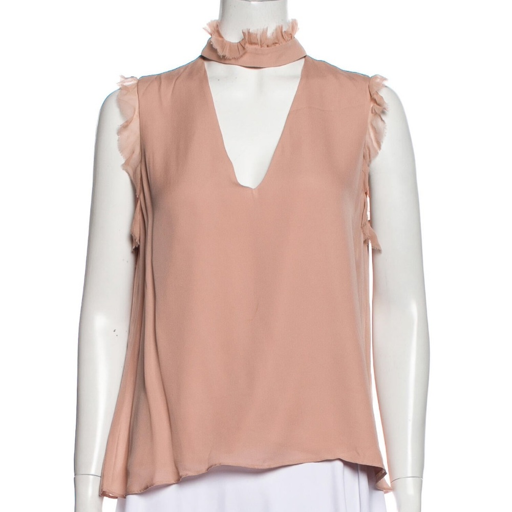 Alexis Pink Mock Neck Sleeveless Blouse XS